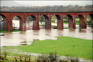 Whalley Arches River Calder Flood Clitheroe